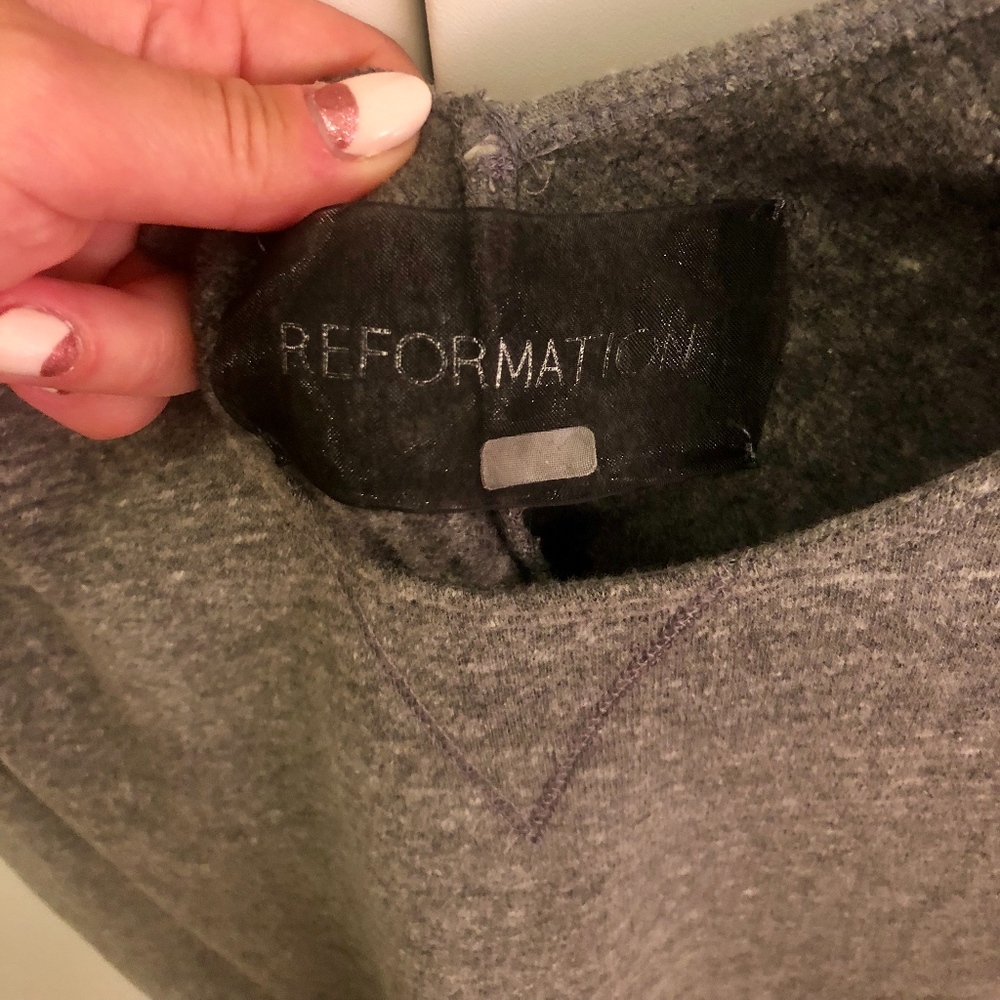 Reformation Grey Fleece Sweater Dress - Picture 4 of 6